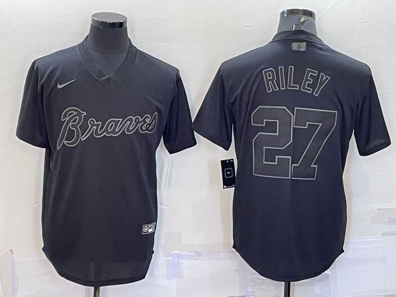 Men's Atlanta Braves #27 Austin Riley Black Pullover Turn Back The Clock Stitched Cool Base Jersey,We sell and wholesale Men's Atlanta Braves #27 Austin Riley Black Pullover Turn Back The Clock Stitched Cool Base Jersey on line form chian!